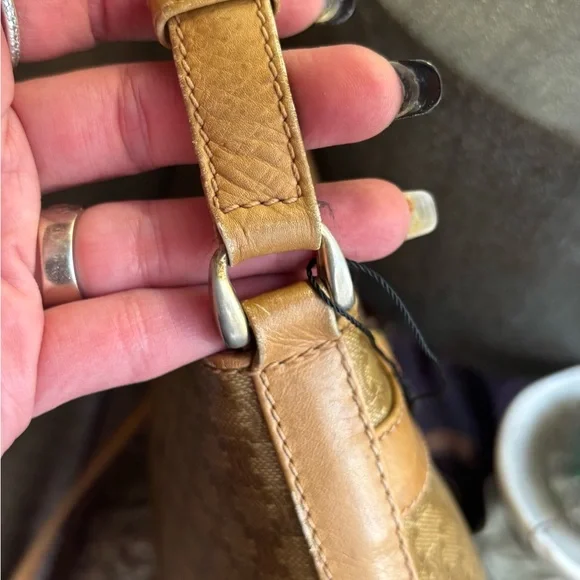 Authentic CELINE Brown macadam coated leather Patterned 3 compartments crossbody - Picture 14 of 16